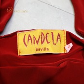 フラメンコ 衣装 ファルダ スカート レッド系 CANDELA ボランテ フリル 伸縮 ストレッチ 練習 レッスン 赤 無地 シンプル 紐 リボン ダンス衣装 イベント ステージ 上品 かわいい 落ち着いた色