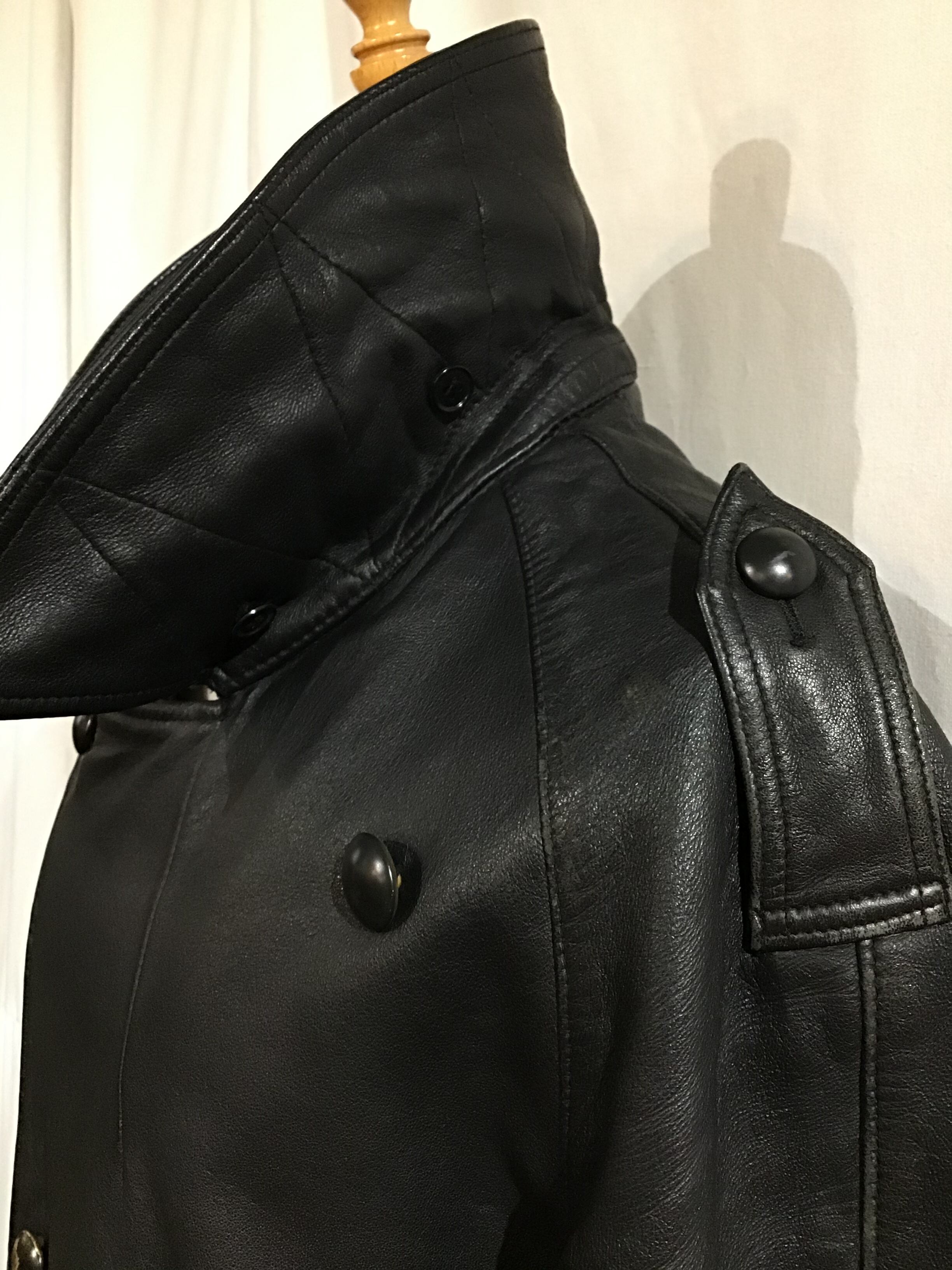 80s French Army Motorcycle Leather Coat多少の誤差はご了承下さい