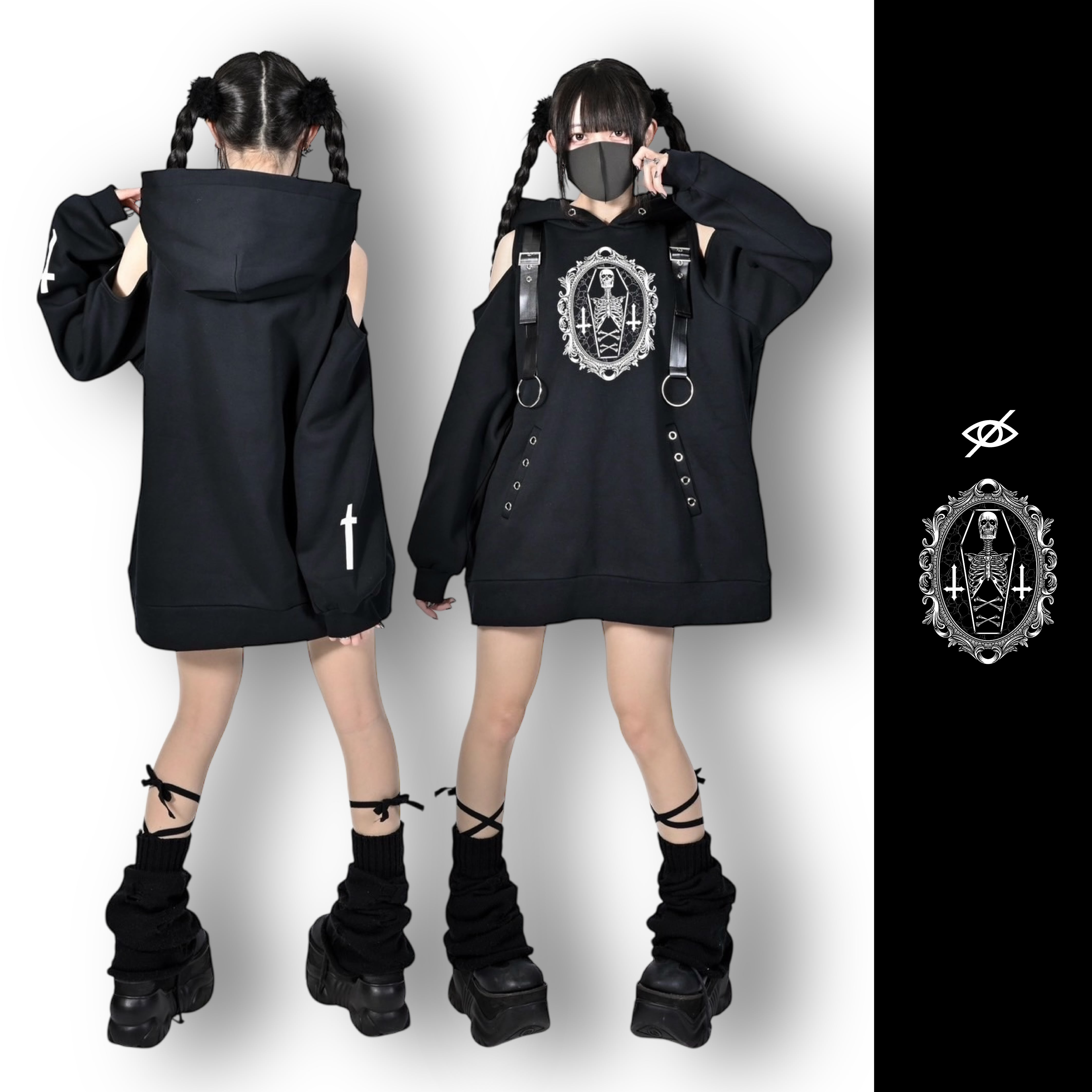 open shoulder hoodie」 | KRY clothing