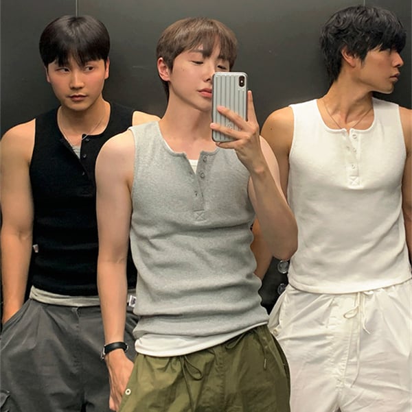 ノースリーブ Tシャツベスト メンズ 夏 セットアップ 韓国 n2141 P21512ノースリーブ メンズ 韓国風 トップス ベスト 2025春夏