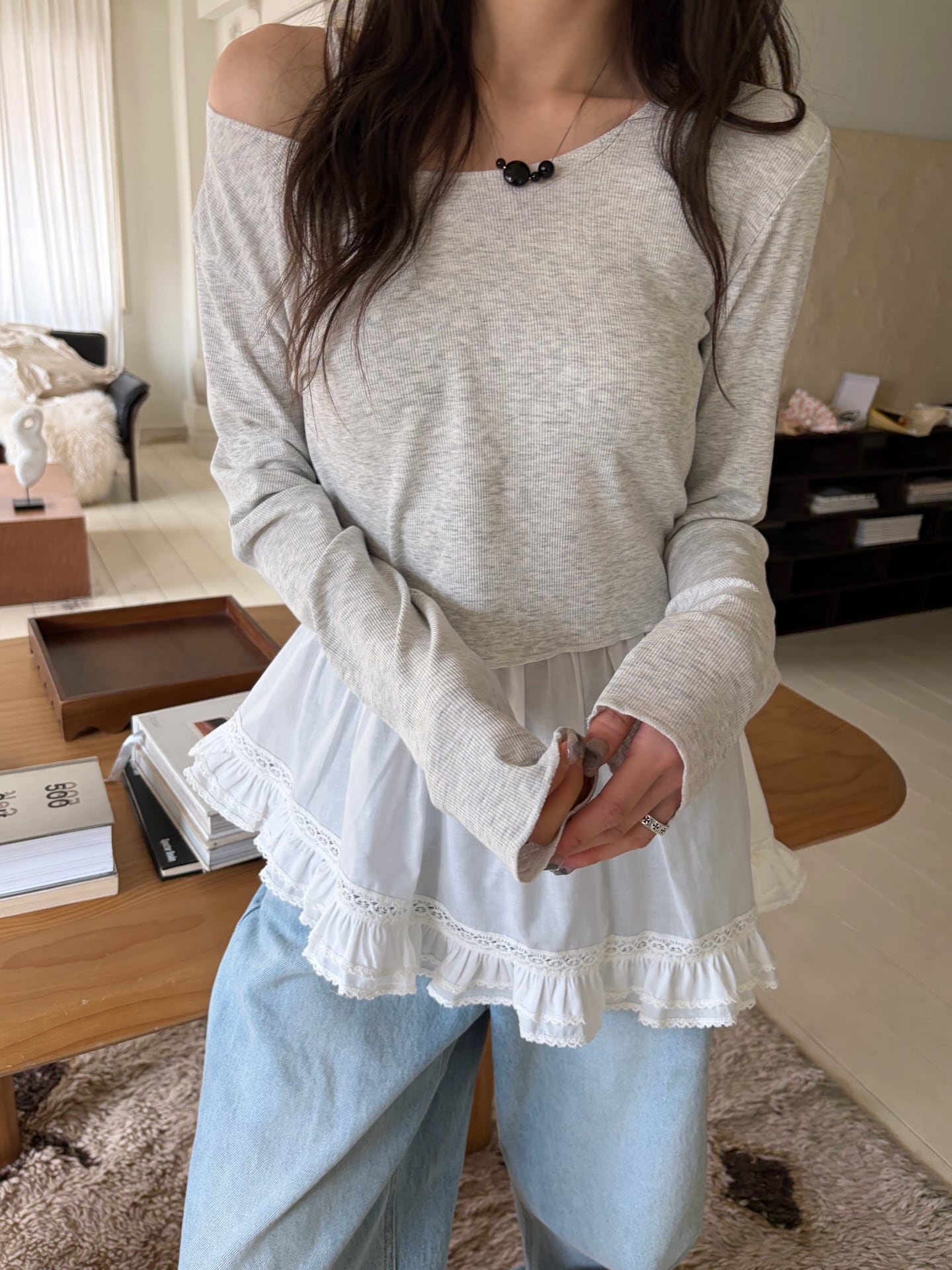 (予約)poster / Selly Rib Tee / 5color