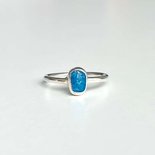 ネオンブルーアパタイト リング 14号 SV925