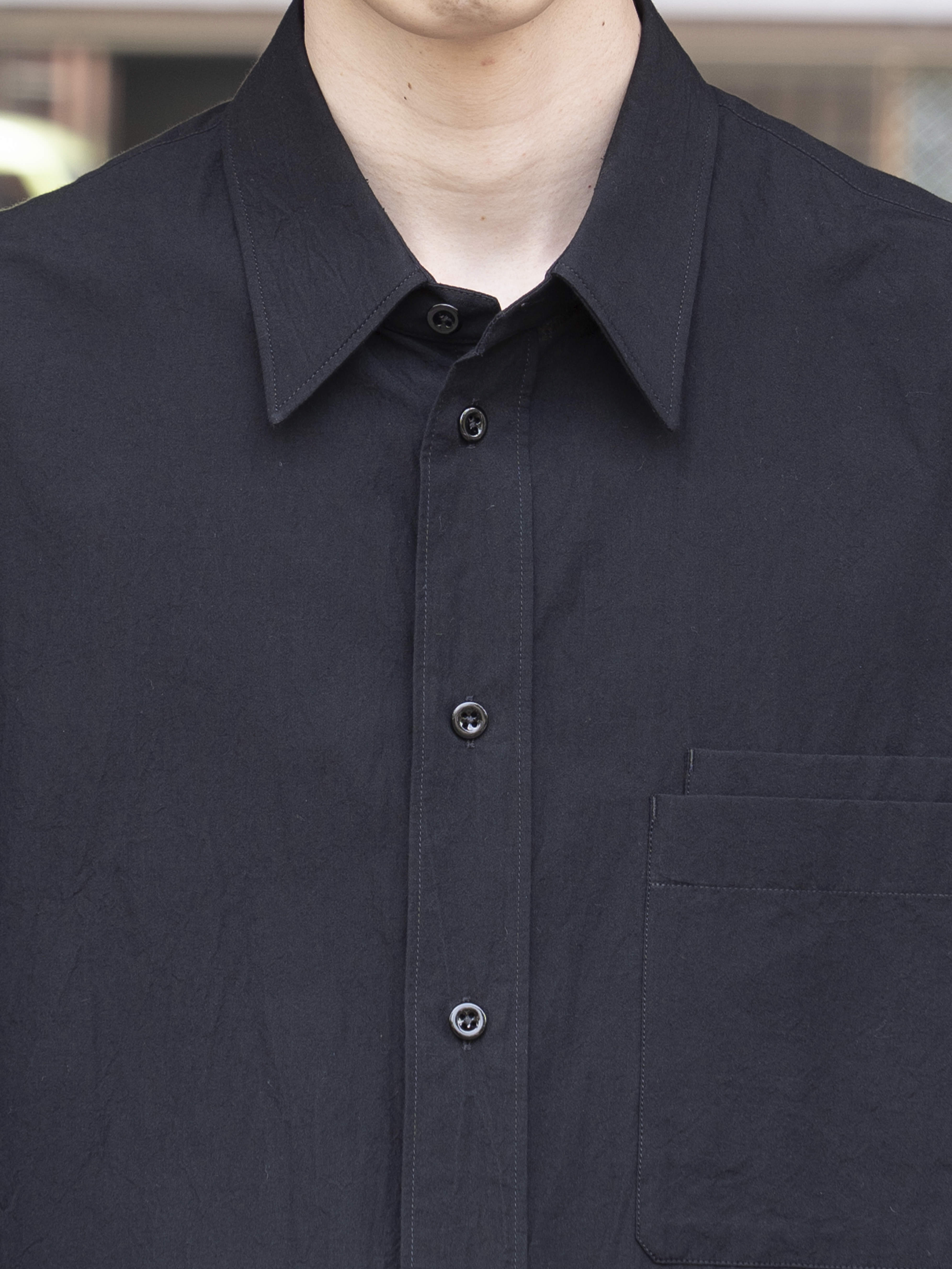 LEMAIRE TWO POCKET SHIRT BLACK SH1247 LF1399 | BEST PACKING STORE