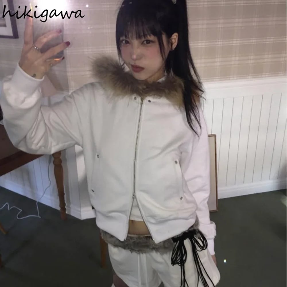 女性用フード付き毛皮付きスウェットシャツ,ジッパー付きチュニック,y2kトップス,カジュアルなストリートウェア,韓国のファッション服,2021 T241003095929_01 | Sun Bottom 女性用フード付き毛皮付きスウェットシャツ,ジッパー付きチュニック,y2kトップス,カジュアルなストリートウェア,韓国のファッション服,2021 T241003095929_01 | Sun Bottom