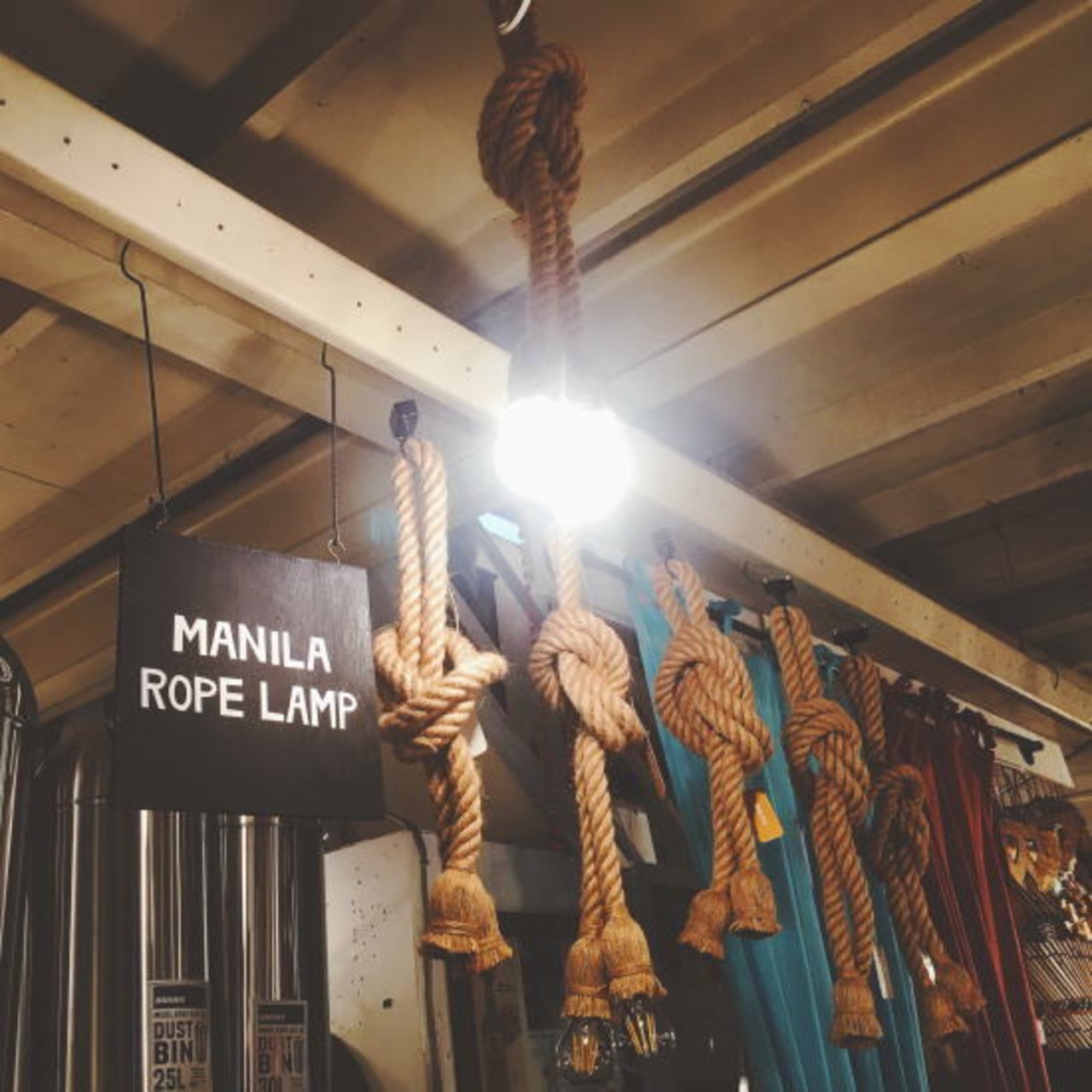 TOPANGA Lighting マニラロープランプ　ダブル100cm　50×2　ナチュラル　流木　吹き抜け　リビング　ダイニング　ショップ　飲食店　カフェ　店舗照明