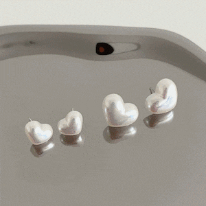 silver925 heart pearl point pierce 【 3size 】No.P024