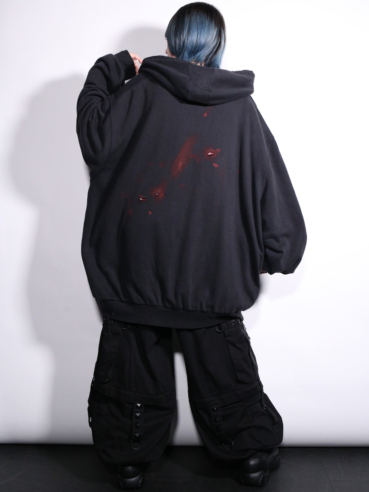 REMAKE / blood heart design zip-up foodie - 6