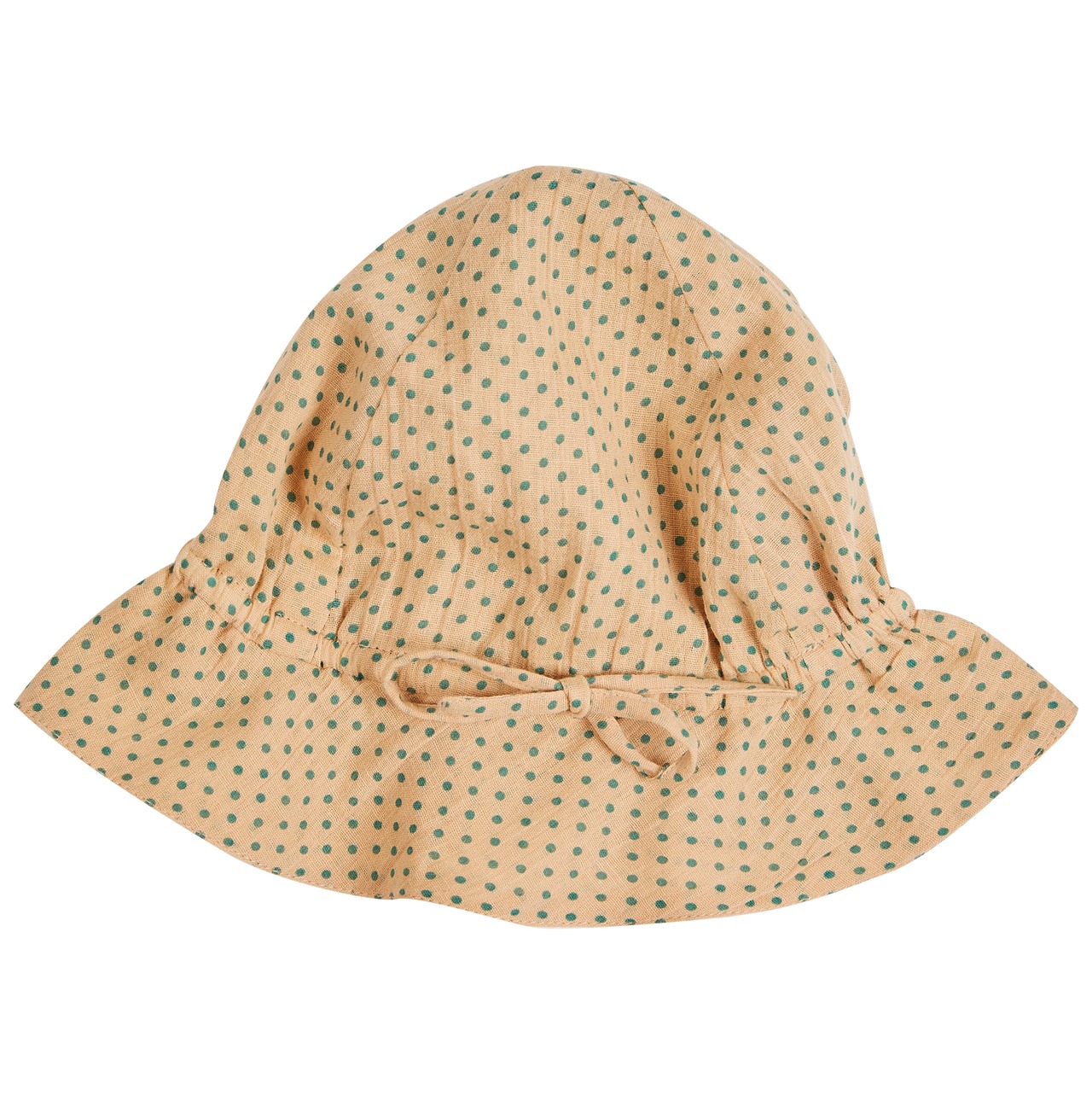 Last 1_Beige Cotton Hat With Green Dots / Emile et Ida