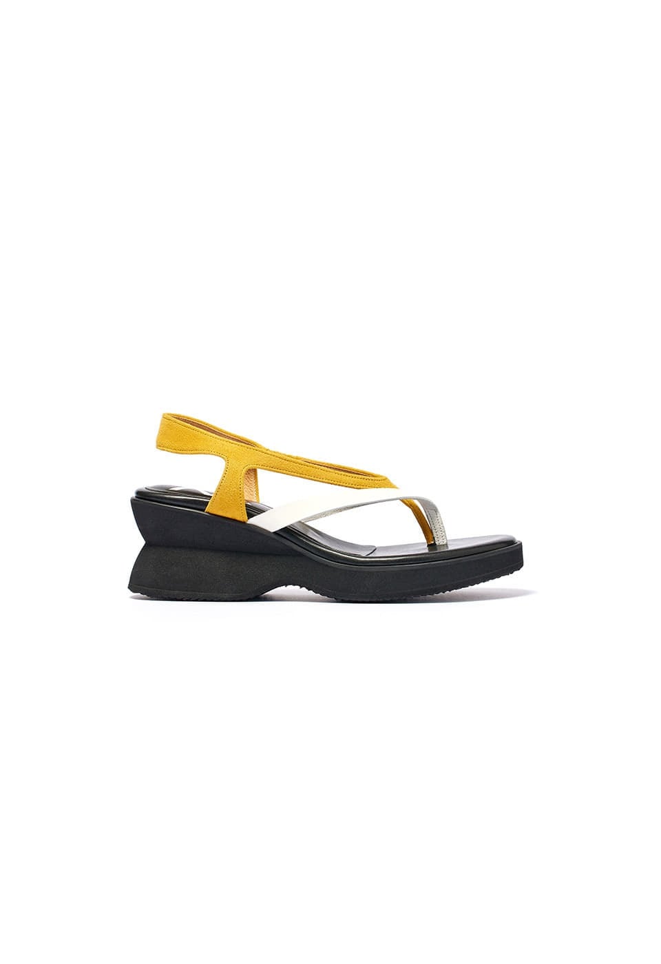 OPEN YY] DOUBLE STRAP PLATFORM FLIP FLOPS, YELLOW 正規品 韓国