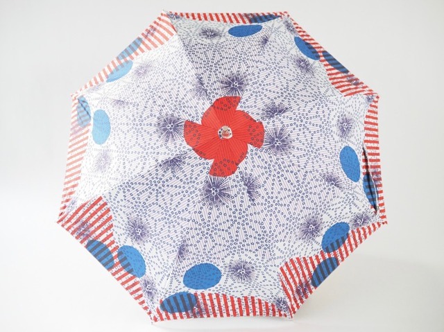 ケイコロール × ムーンバット　「疋田の麻型とウニと真っ赤の中太」　ロング傘