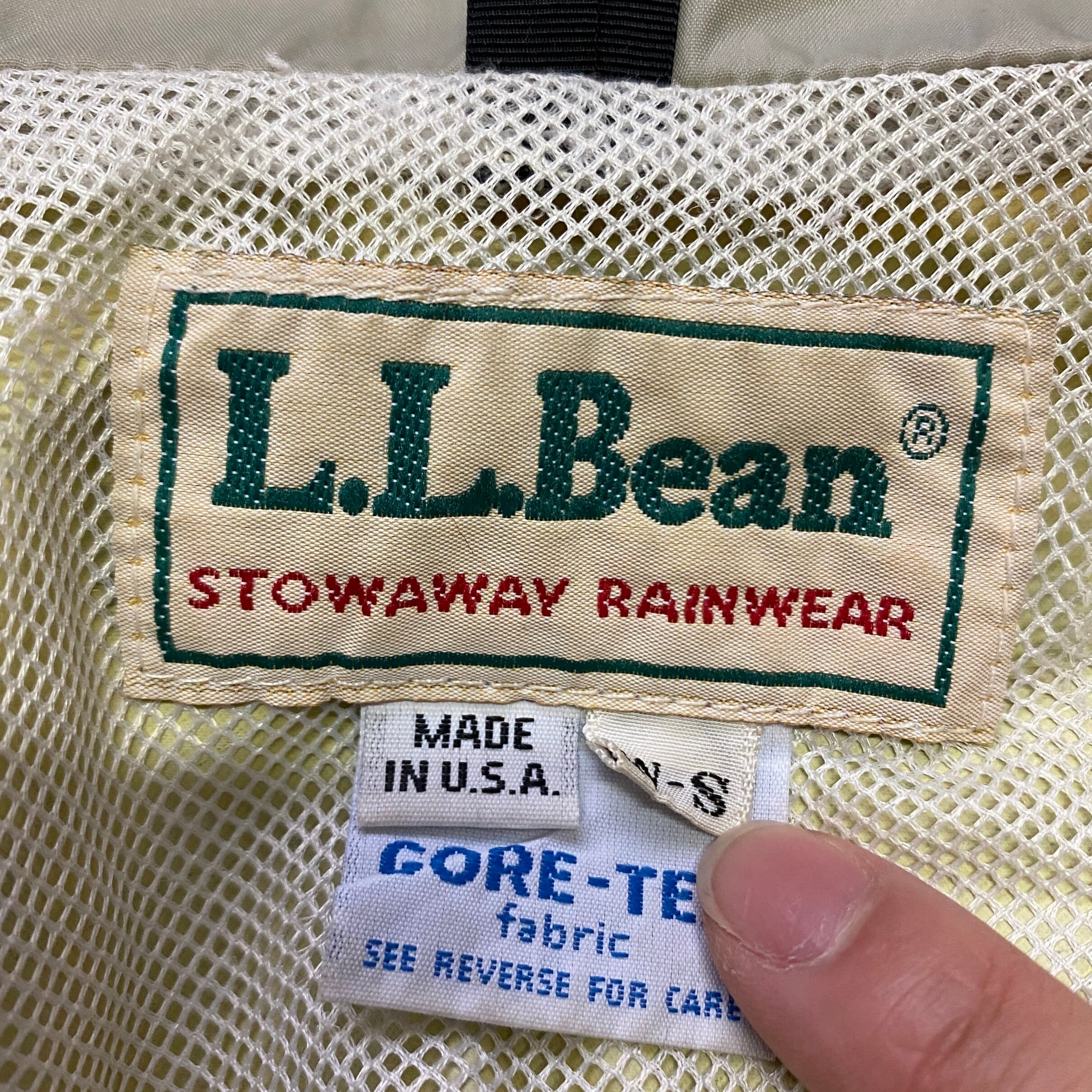 USA製 80年代 80s L.L.Bean エルエルビーン STOWAWAY RAINWEAR ストア ...