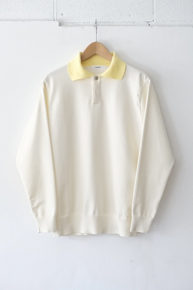 FUJITO Rugger Sweater 'David'　Off White/Lemon,Navy/Lavender