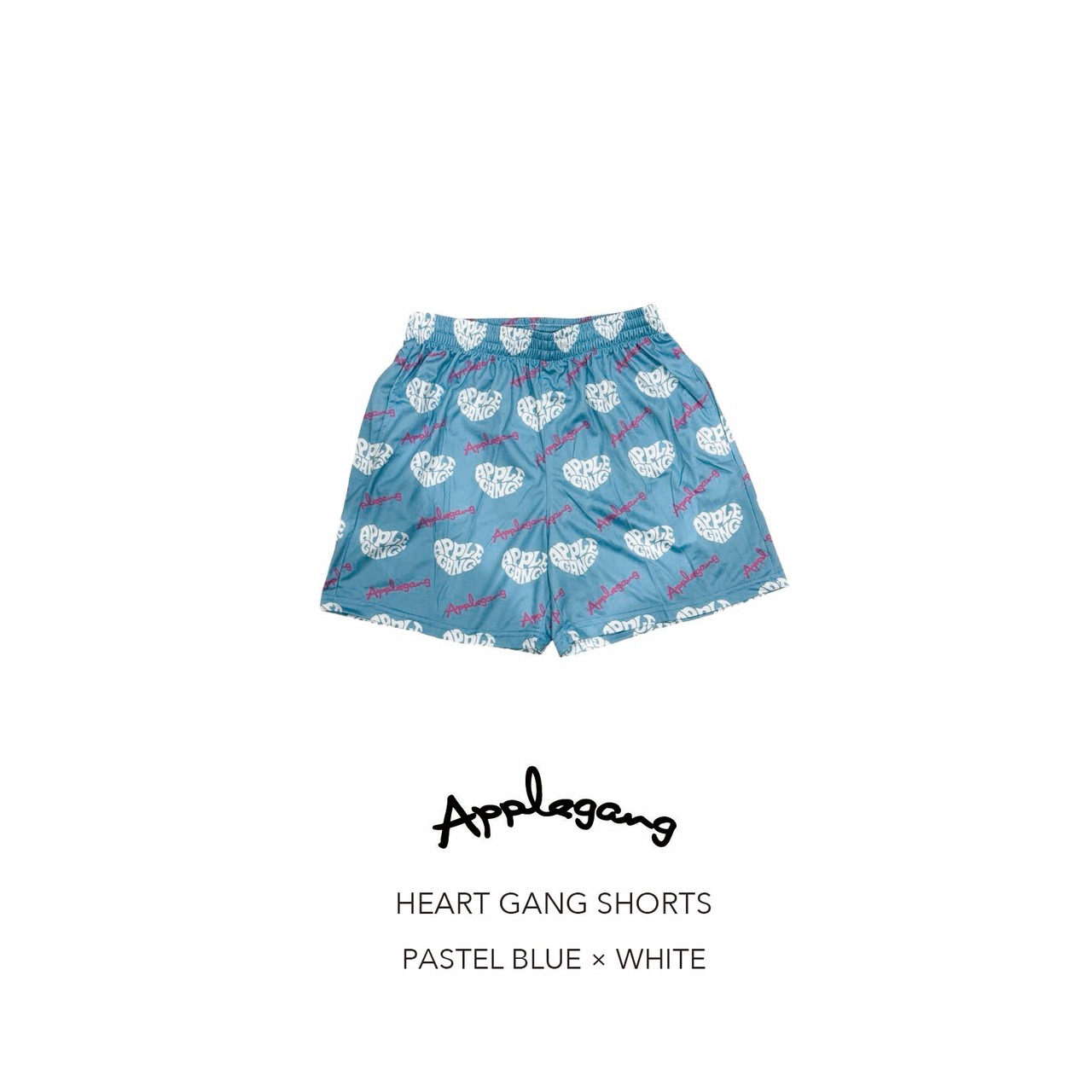 HEART GANG SHORTS パステルブルー × ホワイト