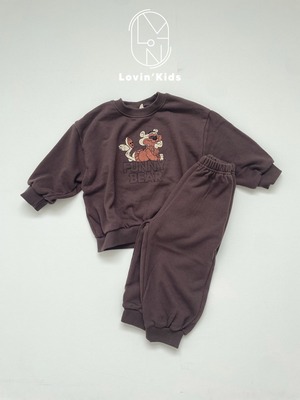 【Lovin'】ファニーベアスウェット ブラウン 110~130cm