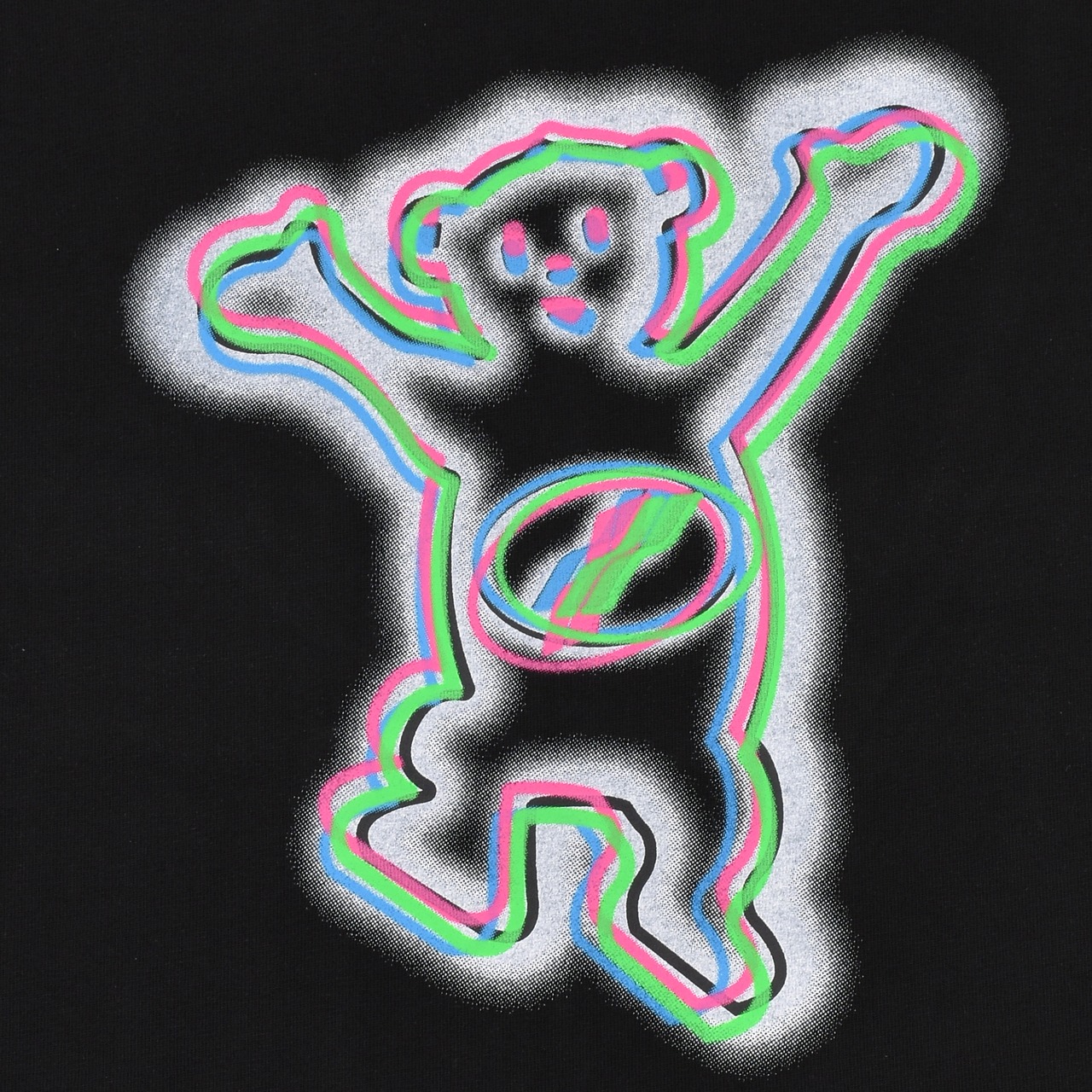 【WE11DONE】BLACK COLORFUL TEDDY PRINT LONG-SLEEVED T-SHIRT - 10