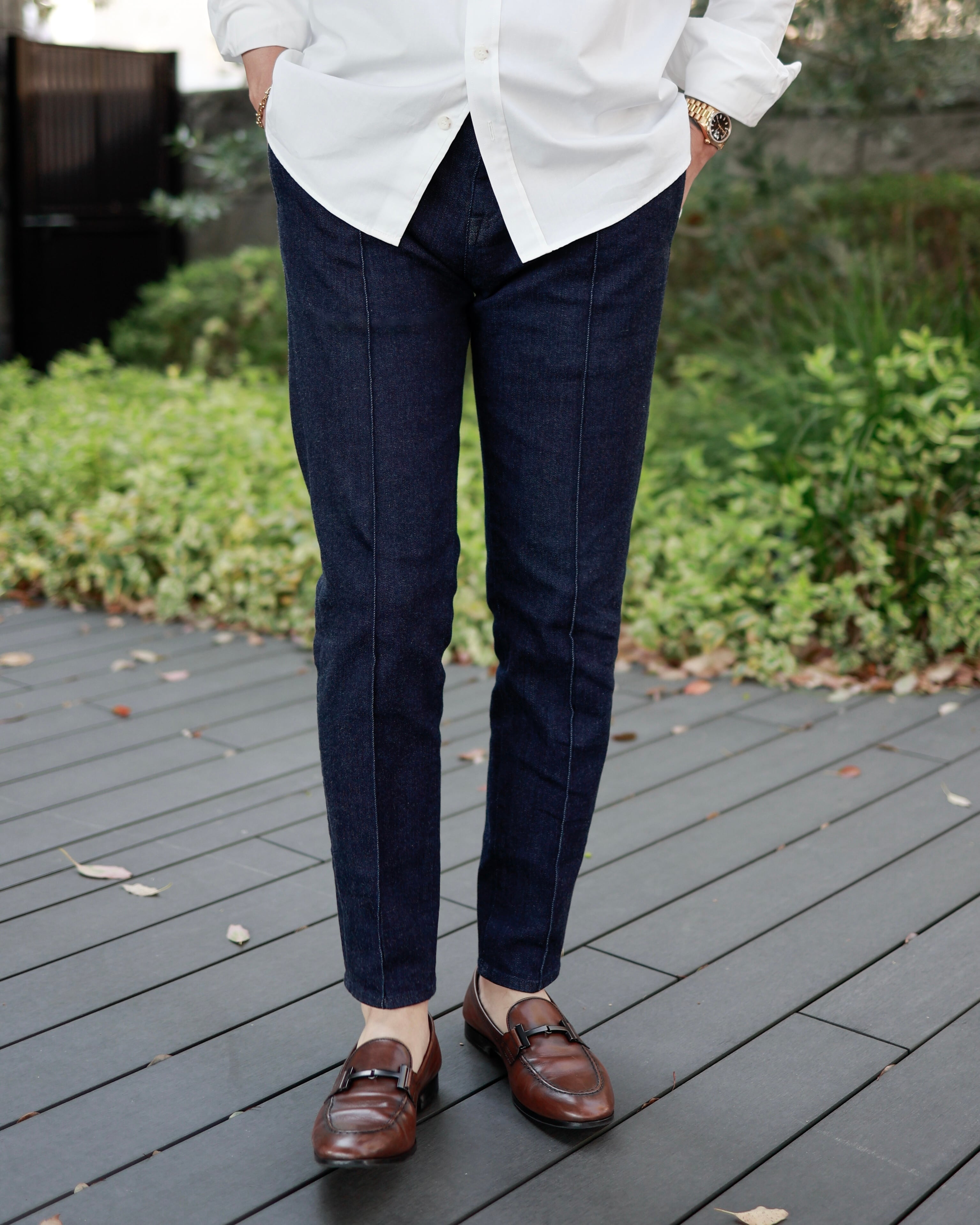 KV-555】岡山デニムストレッチテーパードスラックス【テーパード