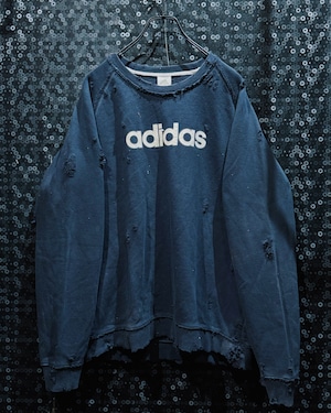 【ÆIEM】original “boro” remake adidas crewneck sweat distressed finish