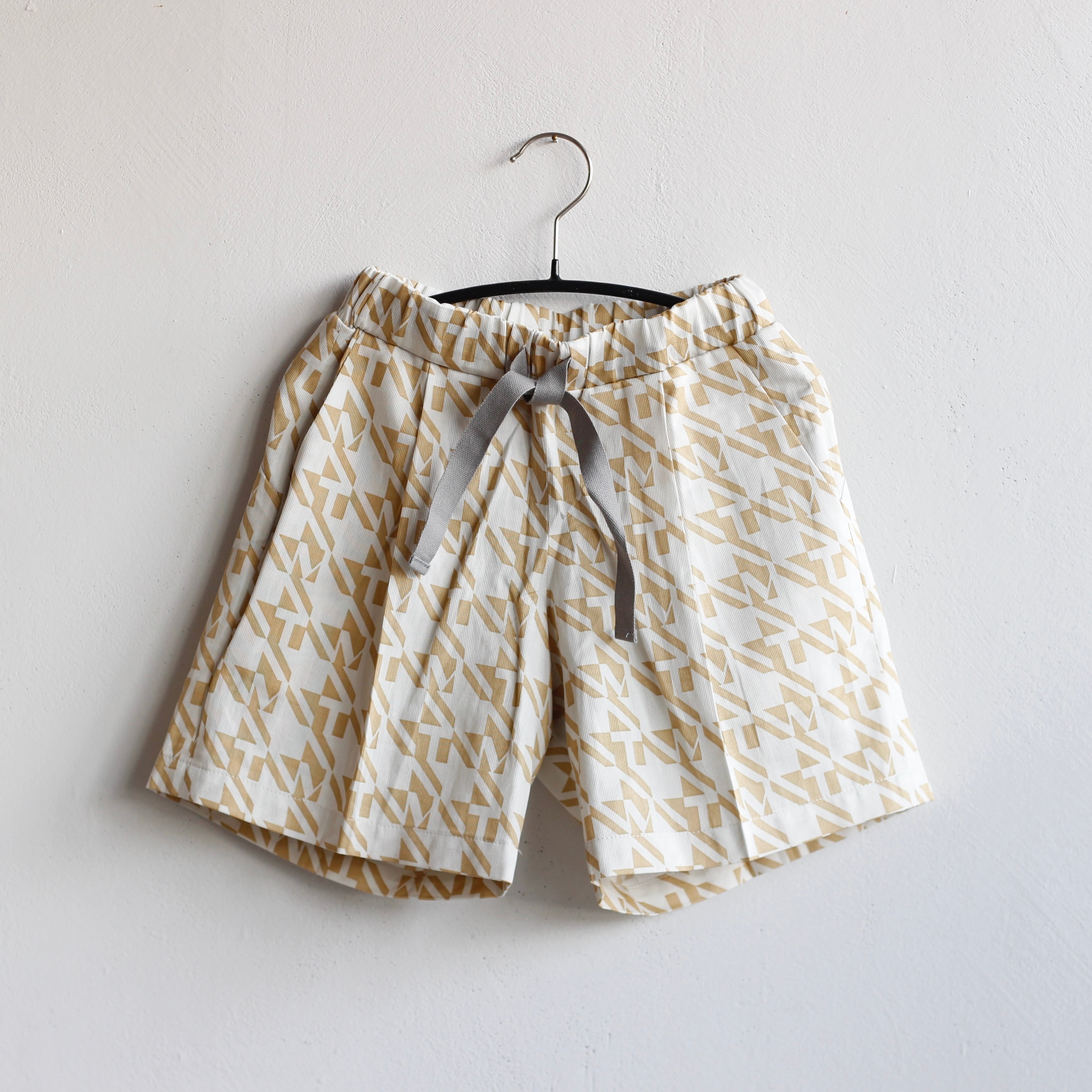 MOUNTEN. 2022SS》MT check shorts / beige / size0(145-155cm程度