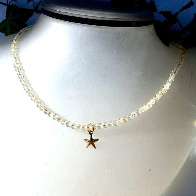 【一点物】【14KGF】✦11月の誕生石✦the first star of evening...お星様とシトリンのネックレス⋆.·✦