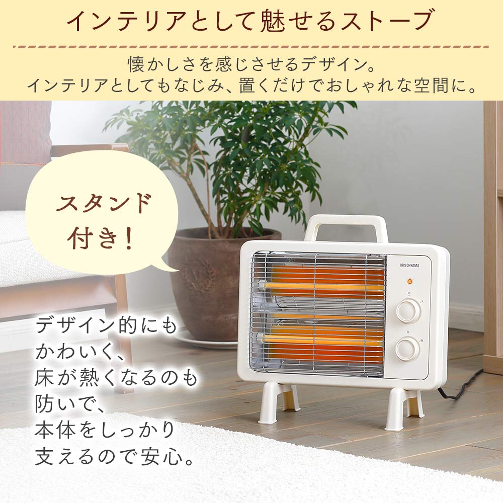 アイリスオーヤマ 電気ストーブ 速暖 転倒時電源OFF 400W/800W 2段階