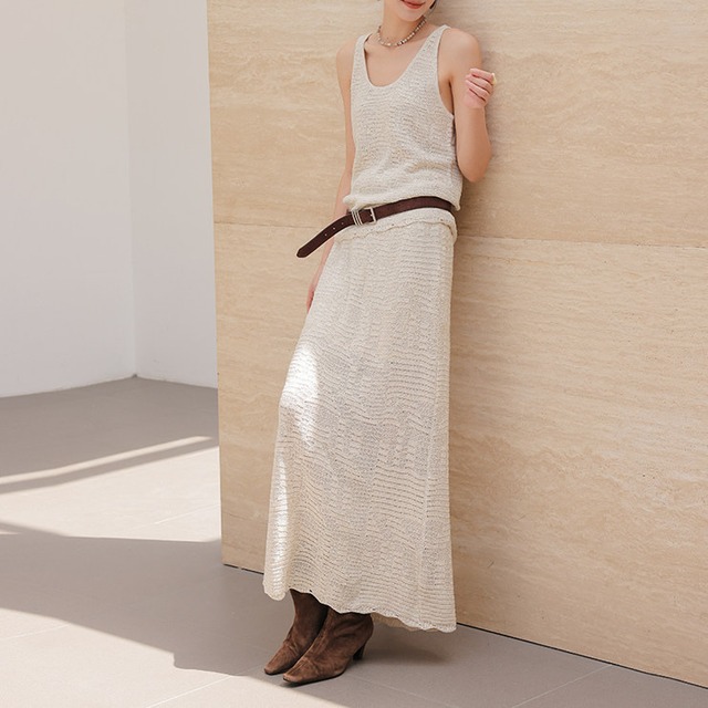 ニット リラックス ロングスカート　1col　H10874