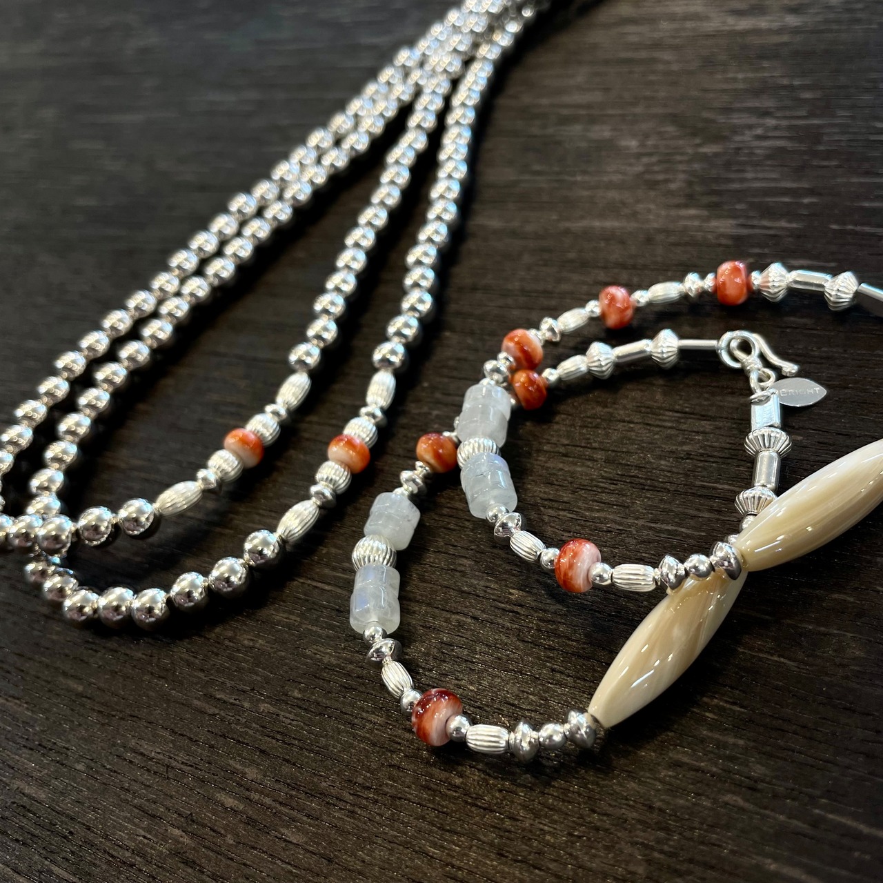 ブライト（Bright）ネックレス（Wave Shiny） スパイニーオイスター 40cm - 5