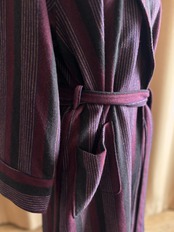 purple stripe wool long gown-5047-10