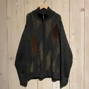【a.k.a.C.a.k.a vintage】Faux Suede Swiching Vintage Loose Drivers Knit
