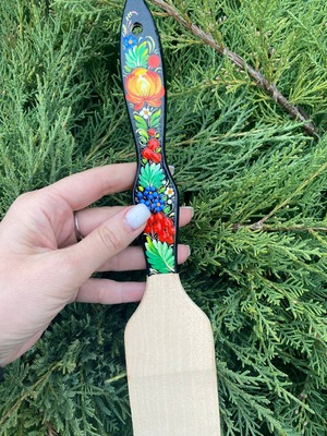 木製ヘラ 赤 ペトリキフカ塗り C（ホロヴィッツ) 31 cm