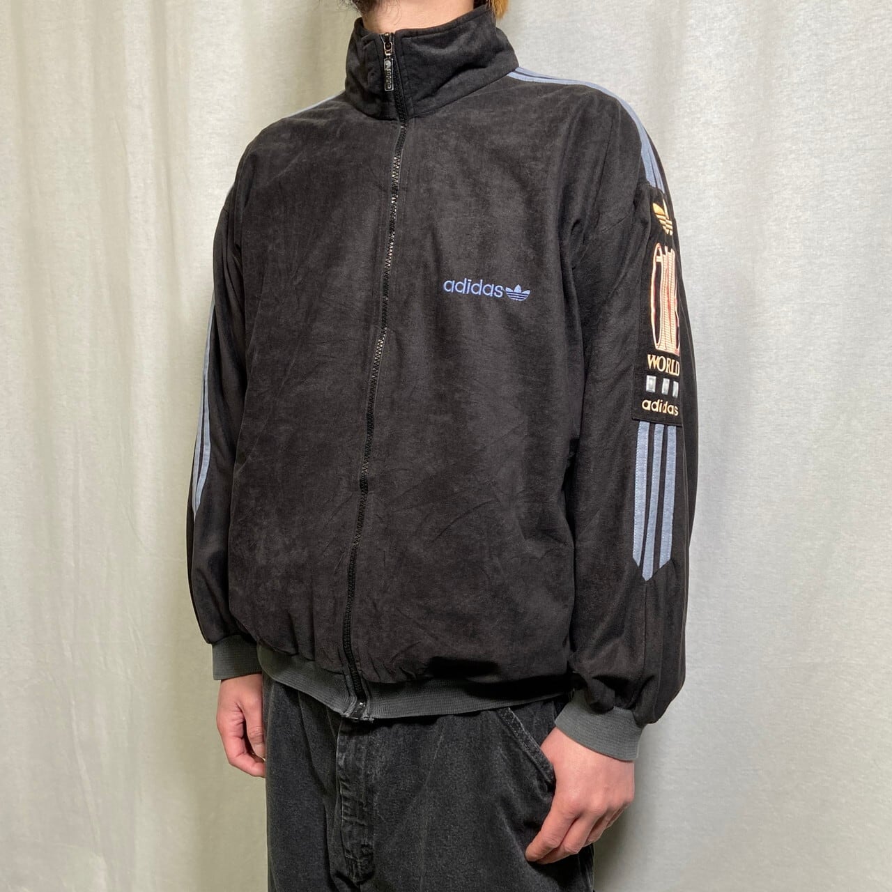 80年代 チュニジア製 adidas アディダス トラックジャケット ベロア 