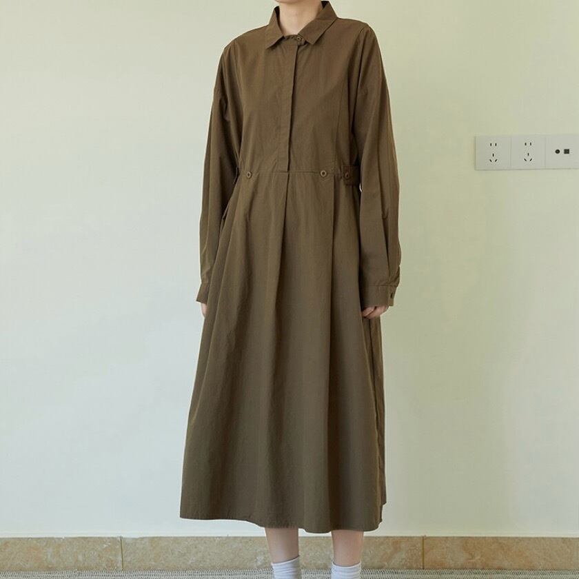 natural long shirt one-piece m0255