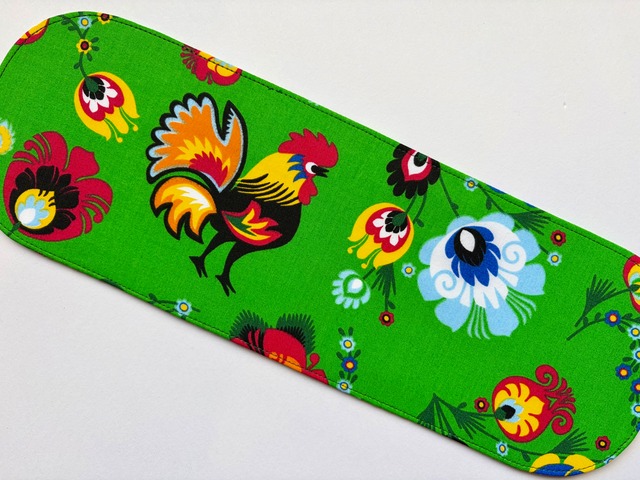 モア帯板　ポーランドにわとり柄　グリーン