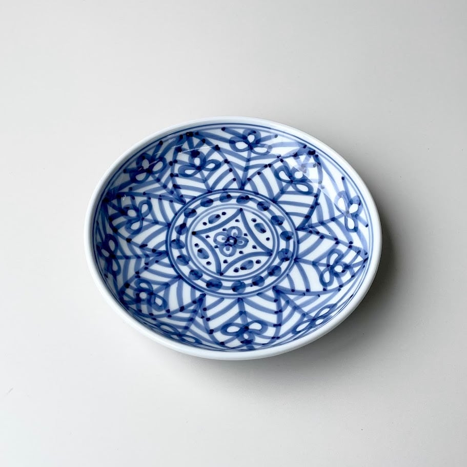 有田焼】色違呉須縞紋六角皿(中) | 和食器のすべて