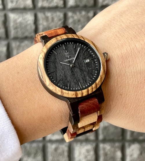 EINBAND Schatz エボニーウッド文字盤 日本の木製腕時計 40mm 8