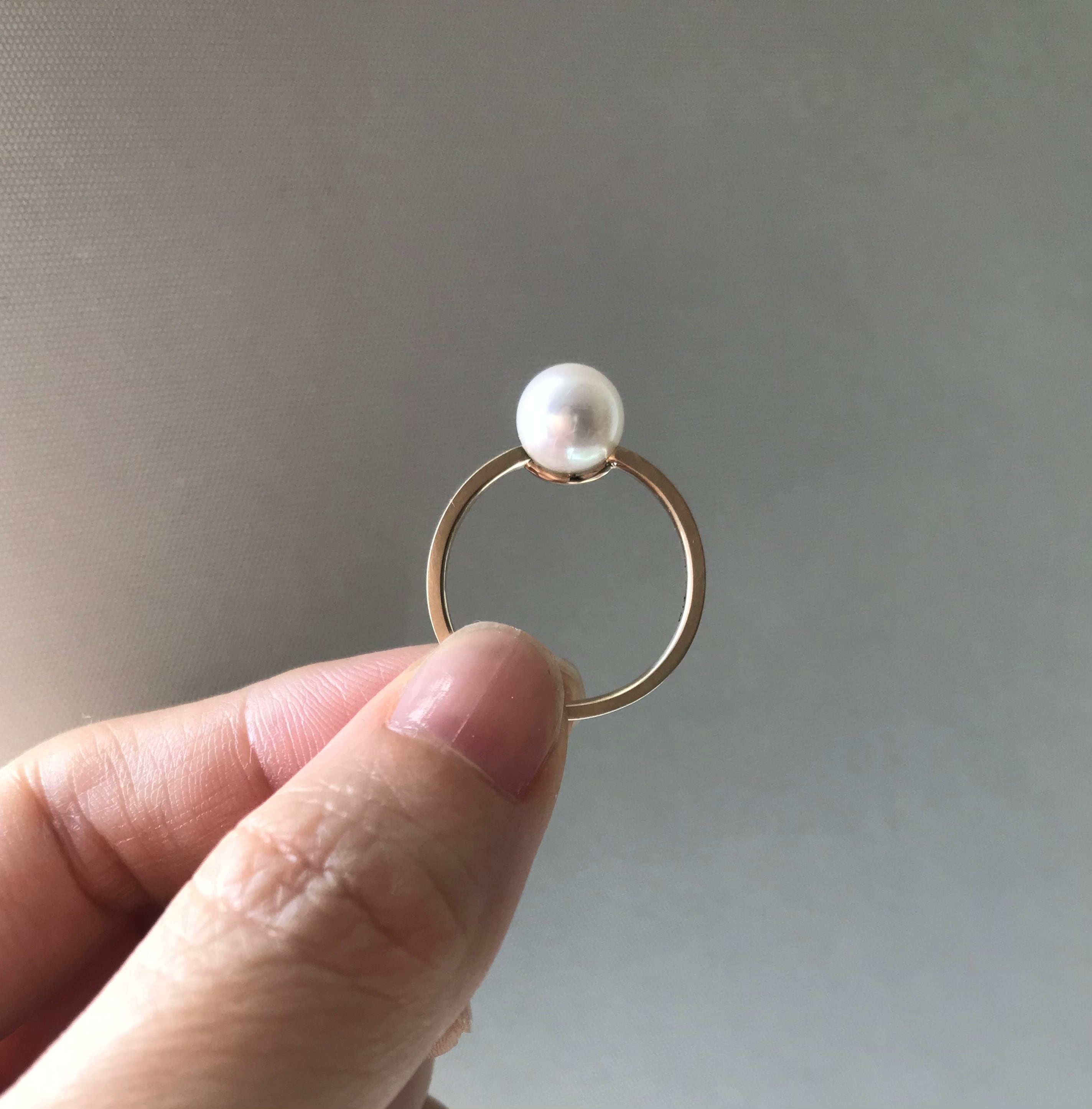 K18］ アコヤ真珠一粒リング | NEU & TIM