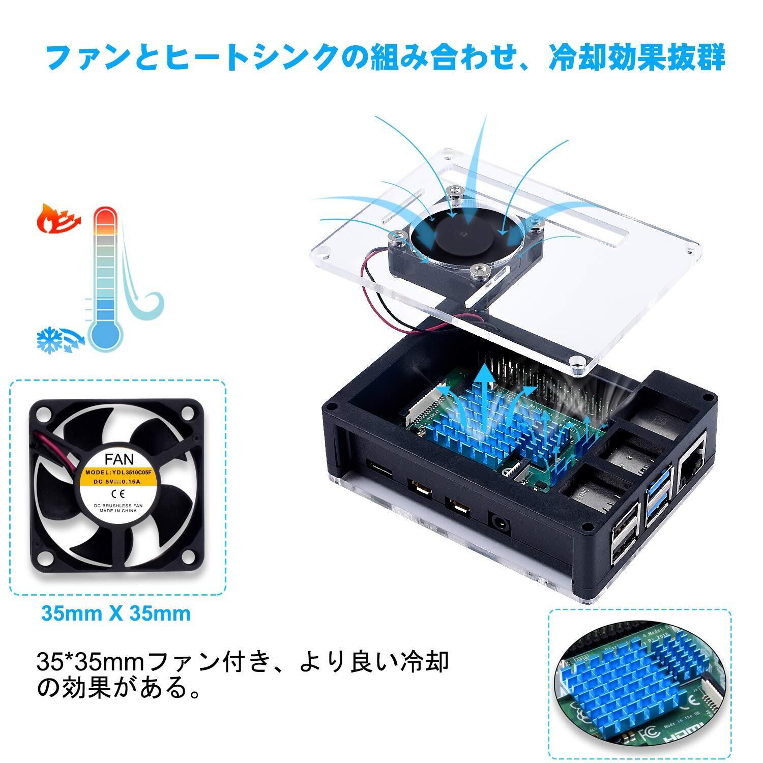 新着商品】Miuzei 最新 Raspberry Pi 4 ケース ラスベリー パイ4