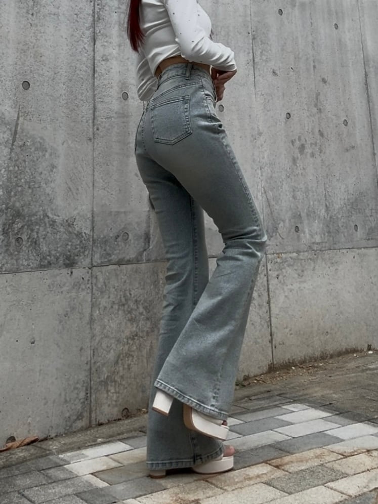 インスタグラマーしぃちゃん愛用TWWデニム　2(g+c) 新品未使用　ホワイト 通常販売【TWWdenim】タイトウエストワイドデニム | 2(g+c)