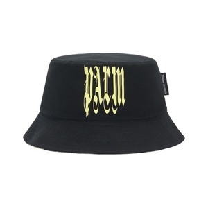 【Palm Angels】GOTHIC LOGO BUCKET HAT(BLACK/LIME)