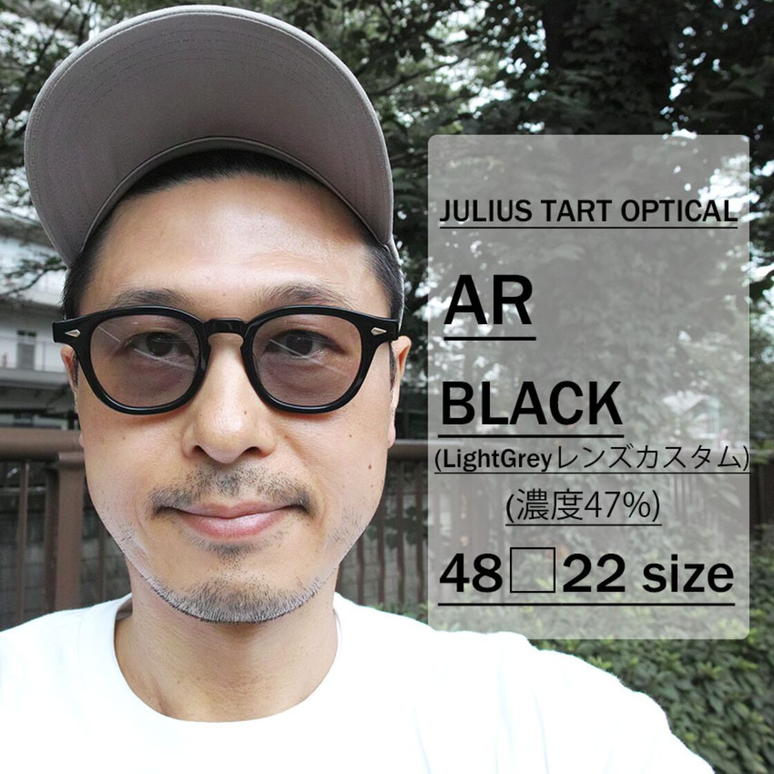 JULIUS TART OPTICAL / AR Sun / Black - Light Gray Lenses ブラック 