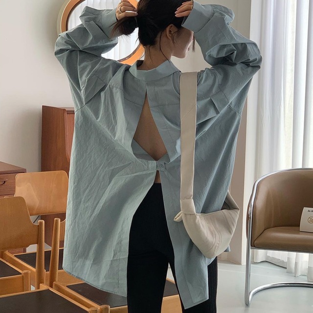 back slit long shirt　　　2-437