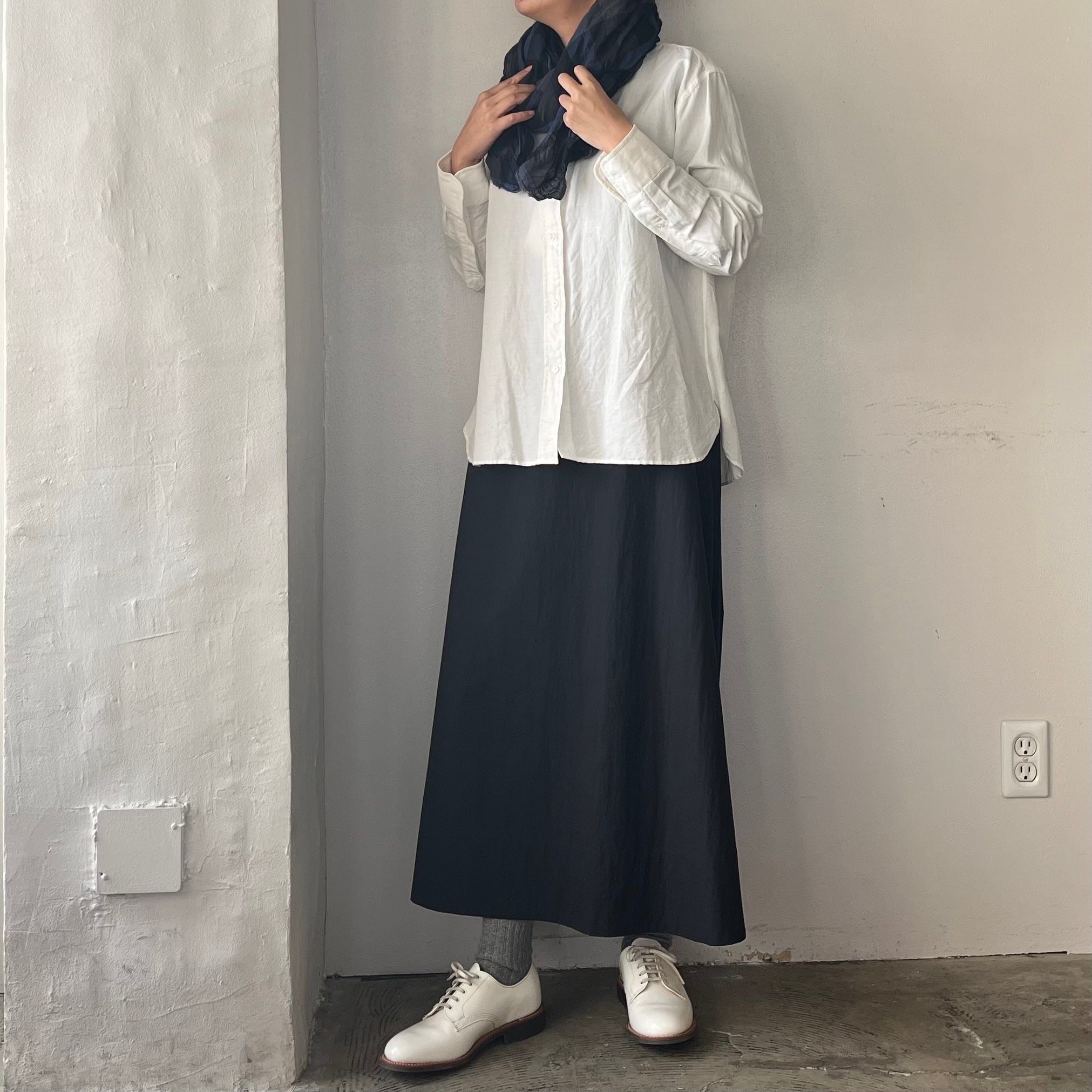 HAND ROOM WOMEN'S コットンヘンプ バンドカラーシャツ