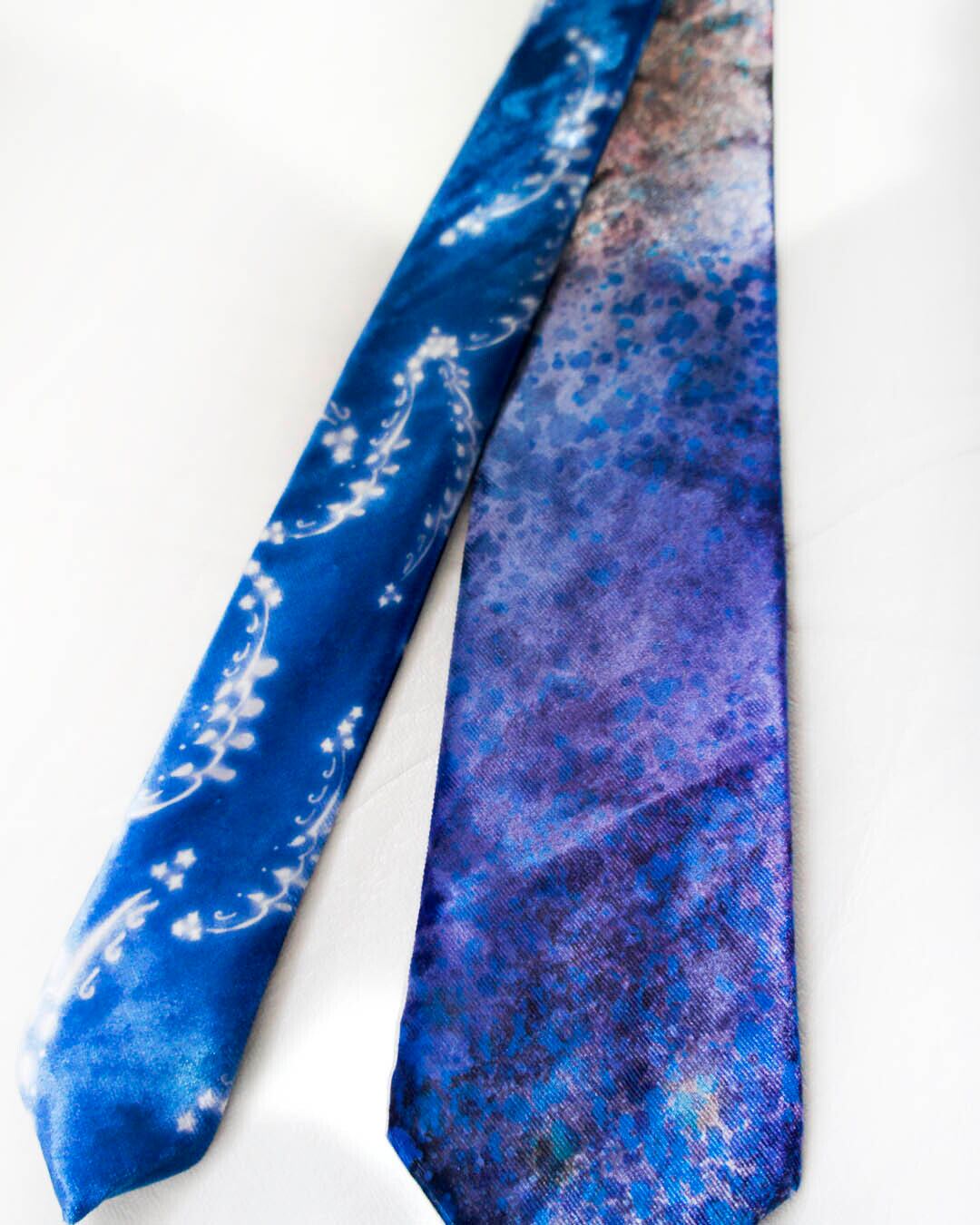 mushroomネクタイ【一点物】【個性派】【ベロアシリーズ 夜空 秋・冬用】