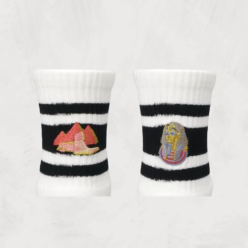 Skater Socks | Embroidery | Egypt　Black