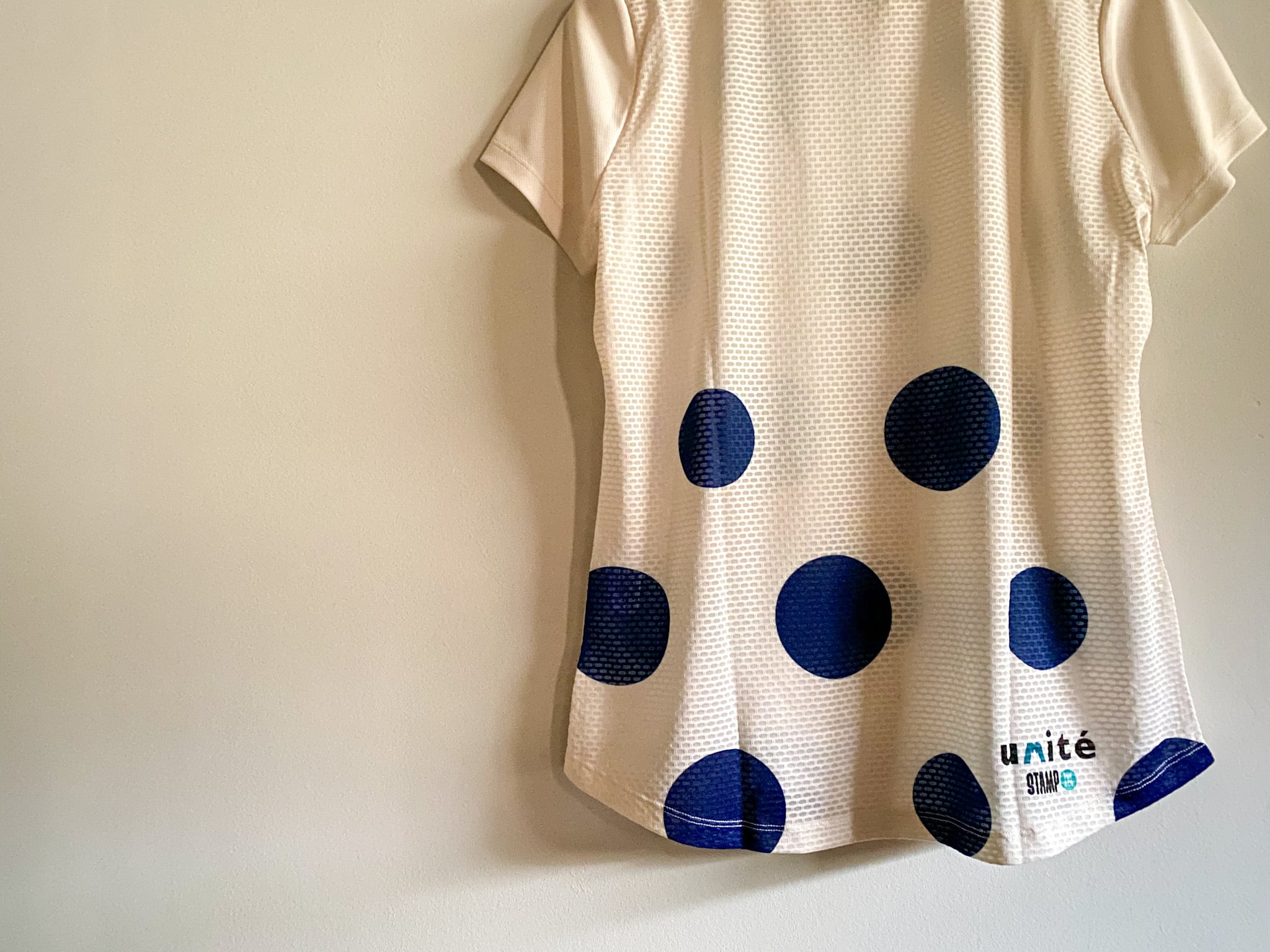 unite × STAMP RUN&CO コラボTシャツ 水玉（レディース）white