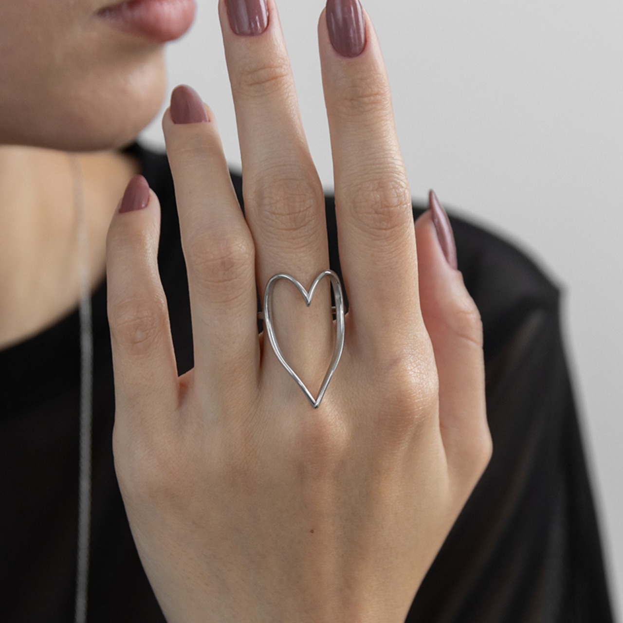 ★大人気★【ネコポス便】金属アレルギー対応 ニュアンスハートリング 2227