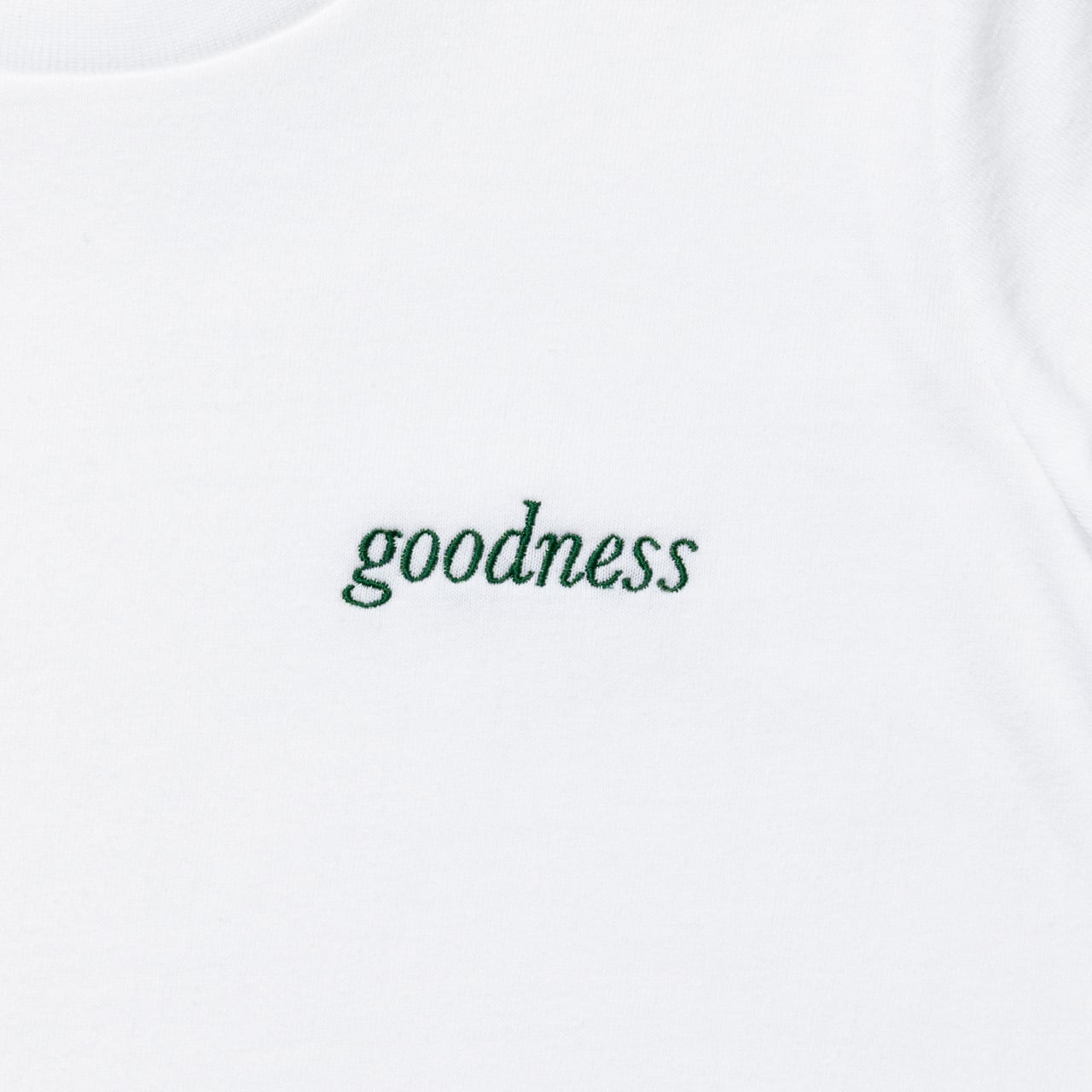 KIDS goodness logo crew neck T-shirt (White × Green)