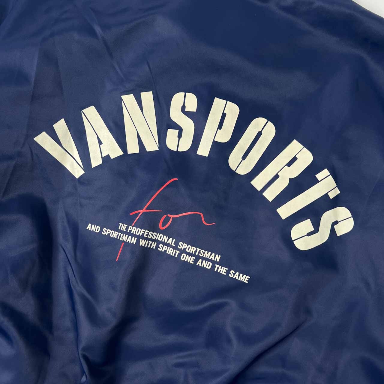 当時物 VAN SPORTS ヴァンスポーツ バックロゴプリント ナイロン コーチジャケット サイズ M /VAN JAC/80s 90s ビンテージ/ネイビー