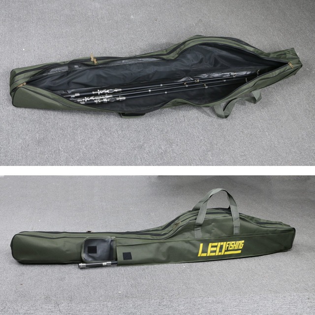 【人気商品】xuanchen 釣竿ケース ロッドケース折畳 持ち運び便利 ポータブル 釣りロッド 釣り竿 フィッシングバッグ タックルバッグ 肩掛け 大容量 竿袋 釣り竿入れ 収納 (1.5M)