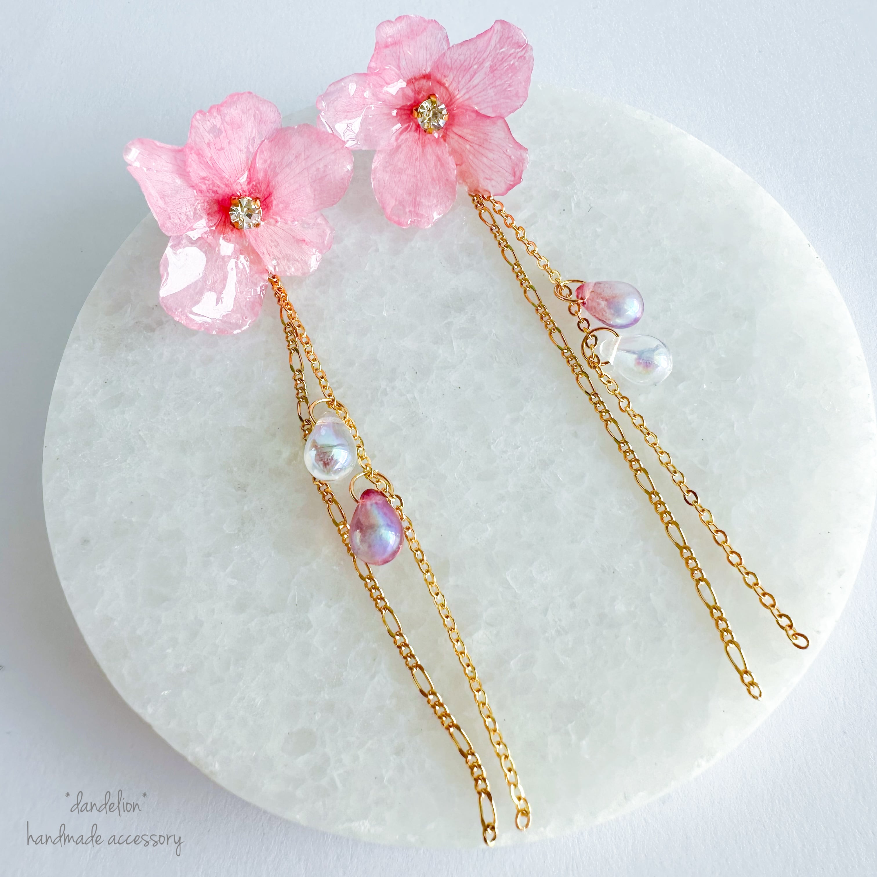 2way】本物の桜咲くピアス イヤリング | *dandelion* ガラスドームや