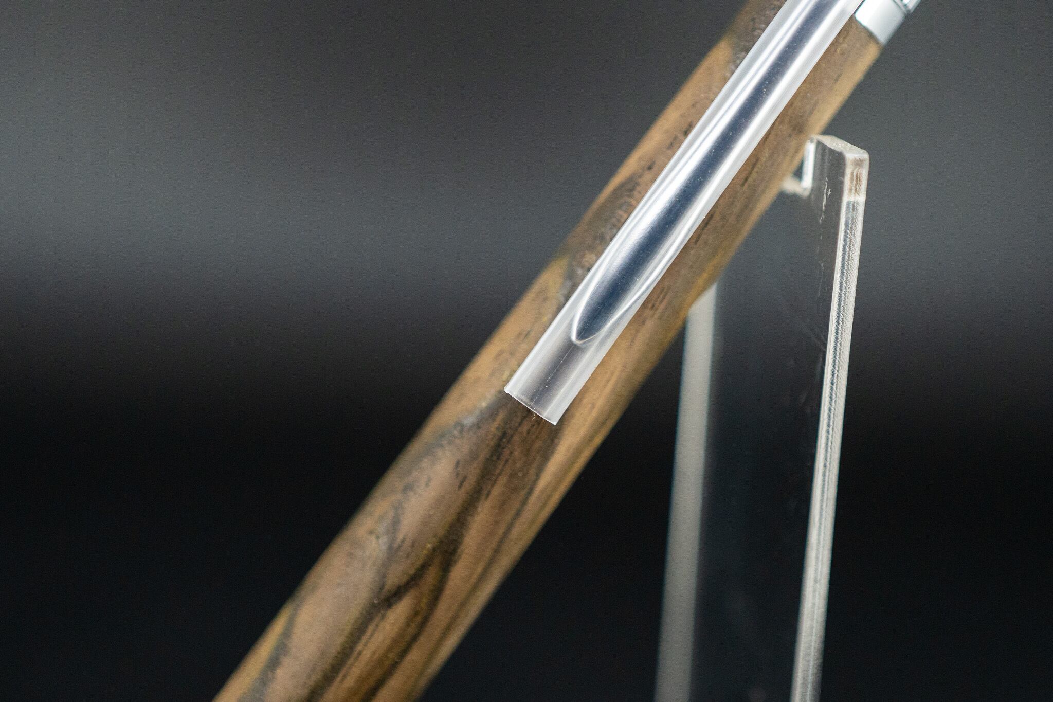 【魅惑の黒い紋様】黒柿 孔雀杢 極上 ① silver MP